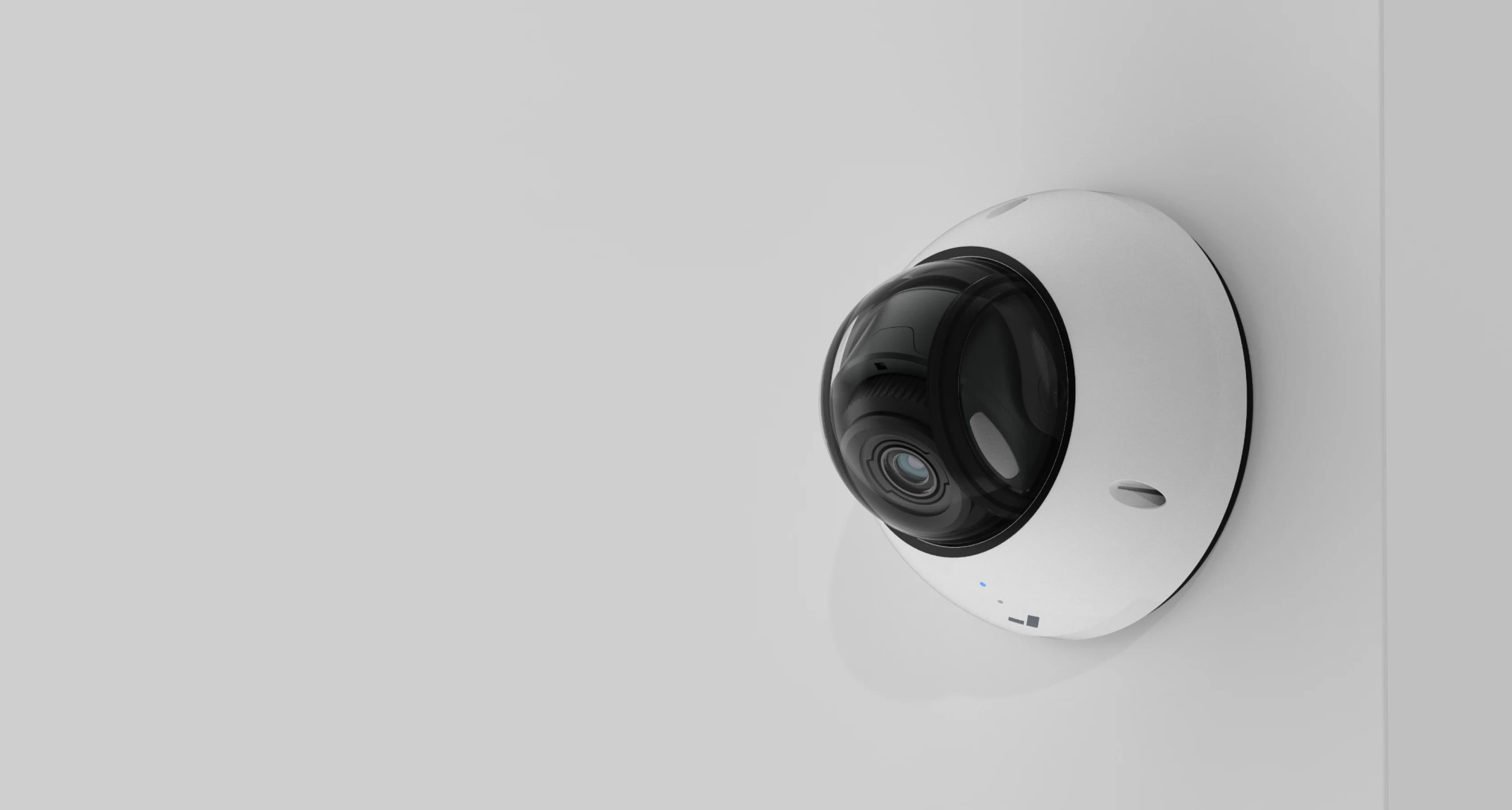 Dome IP security camera in its installation setting